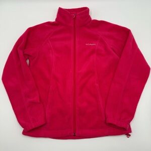 Columbia Women's Hot Pink Fleece Jacket Medium Polyester GUC